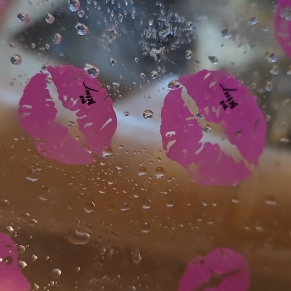 Betsey Johnson Clear and Pink Lip Print Umbrella - Picture 7 of 7